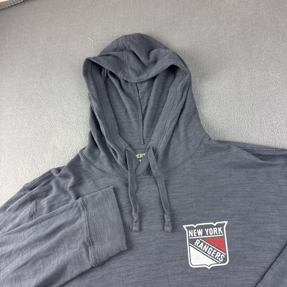 Faherty Hoodie Men's 2XL Blue New York Rangers NHL Sunwashed Organic Huckberry